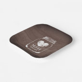 Rustikal-braunes Holzprint Hochzeitsfeier Pappteller (Gewinkelt)