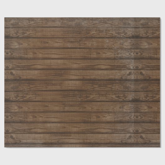 Rustikal-braunes, verwittertes Bauernholzmuster Geschenkpapier (Flach)