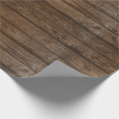 Rustikal-braunes, verwittertes Bauernholzmuster Geschenkpapier (Ecke)