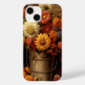 Rustikal-Braungold-Orange Blume Herbst Case-Mate iPhone Hülle (Rückseite)