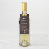 Rustikal Brown Eat Drink Verheirateter Western Bul Flaschenanhänger (Auf Flasche)