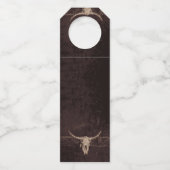 Rustikal Brown Eat Drink Verheirateter Western Bul Flaschenanhänger (Rückseite)