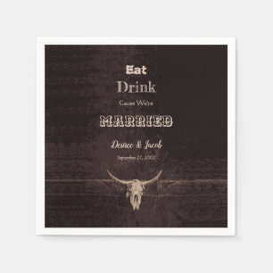 Rustikal Brown Eat Drink Verheirateter Western Bul Serviette