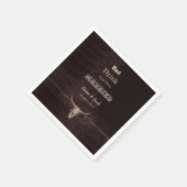 Rustikal Brown Eat Drink Verheirateter Western Bul Serviette (Ecke)