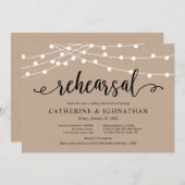 Rustikal Brown Kraft, Hochzeit und Abendessen I Einladung (Vorne/Hinten)