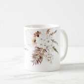 Rustikal Brown Pampas Grass White Orchio Monogramm Kaffeetasse (VorderseiteRechts)