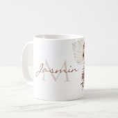 Rustikal Brown Pampas Grass White Orchio Monogramm Kaffeetasse (Vorderseite Links)