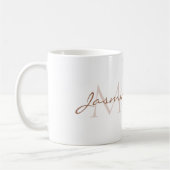 Rustikal Brown Pampas Grass White Orchio Monogramm Kaffeetasse (Links)