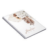 Rustikal Brown Pampas Grass White Orchio Monogramm Notizblock (Rechte Seite)