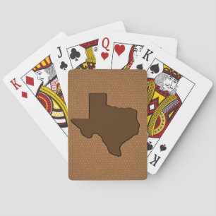 Rustikal Brown Texas Staat Silhouette Spielkarten