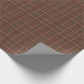 Rustikal Brown und Maroon Fine Tartan Geschenkpapier (Ecke)
