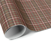 Rustikal Brown und Maroon Fine Tartan Geschenkpapier (Rolleneckpunkt)