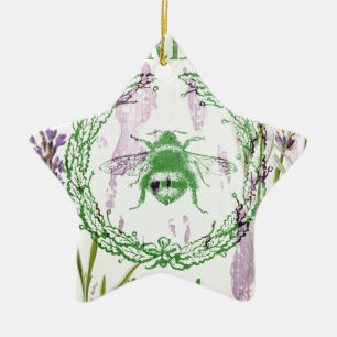 rustikal-chic-französischer Landlavender Vintage B Keramikornament