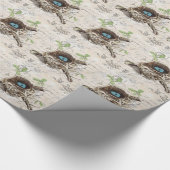 rustikal-chic-französisches botanisches Vogelnest Geschenkpapier (Ecke)