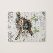 rustikal-chic-französisches botanisches Vogelnest Puzzle (Horizontal)