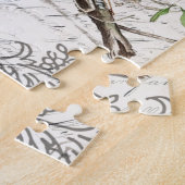 rustikal-chic-französisches botanisches Vogelnest Puzzle (Seite)