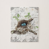 rustikal-chic-französisches botanisches Vogelnest Puzzle (Vertikal)
