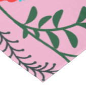 Rustikal Chic Pink Floral Tablette Tischdecke (Schrägansicht)