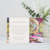 Rustikal Chic Pink Yellow Sunflower Hochzeitsdetai Begleitkarte (Stehend Vorderseite)