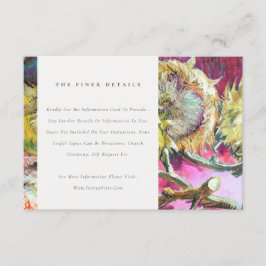 Rustikal Chic Pink Yellow Sunflower Hochzeitsdetai Begleitkarte