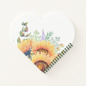 Rustikal | Country Sunblumen Custom Gift Notizbuch (Rückseite)