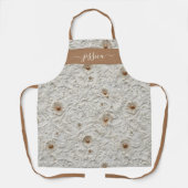 Rustikal-cremebestrichener Lederskriptname Schürze (Vorderseite)