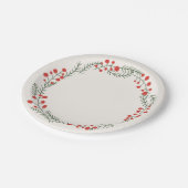 Rustikal cremefarbener Kranich an der Grenze Pappteller (Schrägansicht)