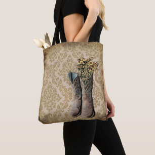 Rustikal-Damast-Western-Cowboystiefel Tasche