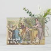 Rustikal dankbar gesegnet Traubenernte Feiertagskarte (Stehend Vorderseite)