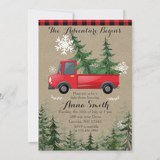 Rustikal Das Abenteuer beginnt mit der Einladung z (Vorderseite)