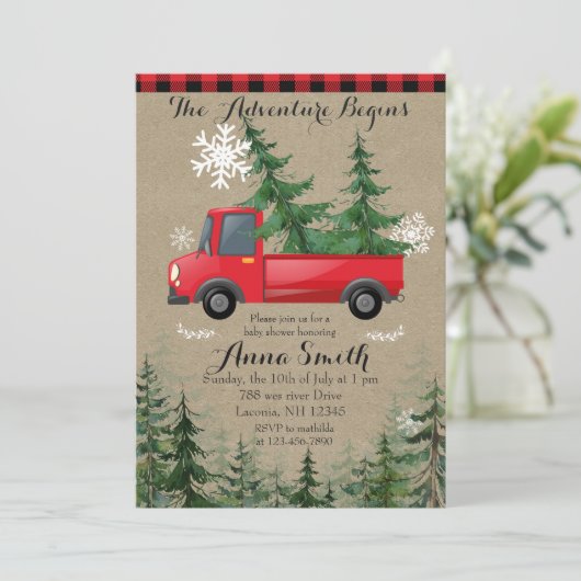 Rustikal Das Abenteuer beginnt mit der Einladung z (Stehend Vorderseite)