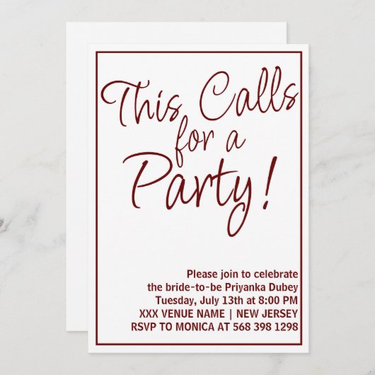 Rustikal, das fordert ein Party Funny Brautparty Einladung (Vorne/Hinten)