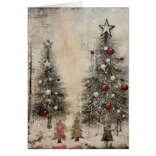 Rustikal dekorierte Weihnachtsbaumen (Vorne)