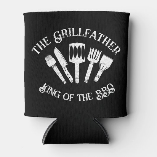 Rustikal "Der Grillvater: Funny GRILLEN Gift Dosenkühler (Vorderseite)