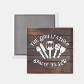 Rustikal "Der Grillvater: Funny GRILLEN Gift Magnet (Vorderseite/Rückseite)