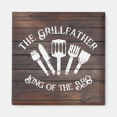 Rustikal "Der Grillvater: Funny GRILLEN Gift Magnet (Vorne)