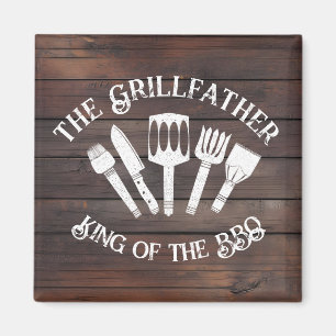 Rustikal "Der Grillvater: Funny GRILLEN Gift Magnet