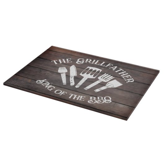 Rustikal "Der Grillvater: Funny GRILLEN Gift Schneidebrett (Ecke)