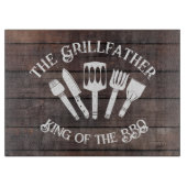 Rustikal "Der Grillvater: Funny GRILLEN Gift Schneidebrett (Vorderseite)
