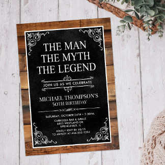Rustikal der Mann Der Mythos der Legende 50. Gebur Einladung
