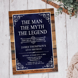 Rustikal der Mann Der Mythos der Legende 65. Gebur Einladung