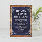 Rustikal Der Mann der Mythos der Legende 80. Gebur Einladung (Stehend Vorderseite)