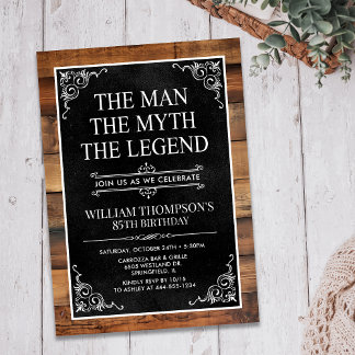 Rustikal der Mann Der Mythos der Legende 85. Gebur Einladung