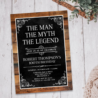 Rustikal Der Mann Der Mythos Die Legende 100. Gebu Einladung