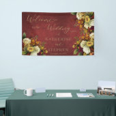 Rustikal Dk Red | Orange Floral Bouquet Wedding Banner (Messeveranstaltung)