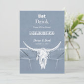 Rustikal duftiger blauer Esser Verheirateter Bulls Ankündigung (Stehend Vorderseite)