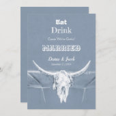 Rustikal duftiger blauer Esser Verheirateter Bulls Ankündigung (Vorne/Hinten)