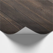 Rustikal dunkelbraune HOLZSEITE Geschenkpapier (Ecke)
