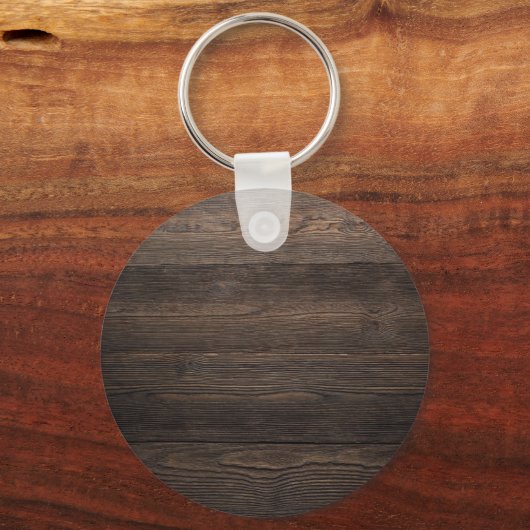 Rustikal dunkelbraune HOLZSEITE Schlüsselanhänger (Vorderseite)