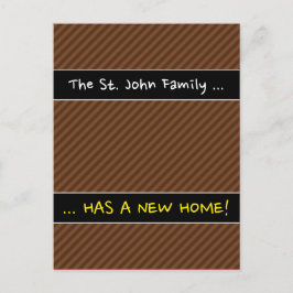 Rustikal-dunkelbraune und hellbraune Streifen Ankündigungspostkarte